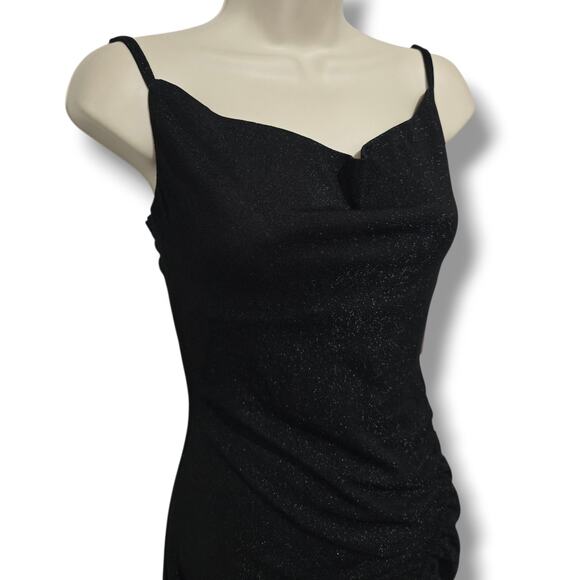 Inspired Hearts Women’s Metallic Black Strapless Ruched Dress Medium NWT - Picture 5 of 9